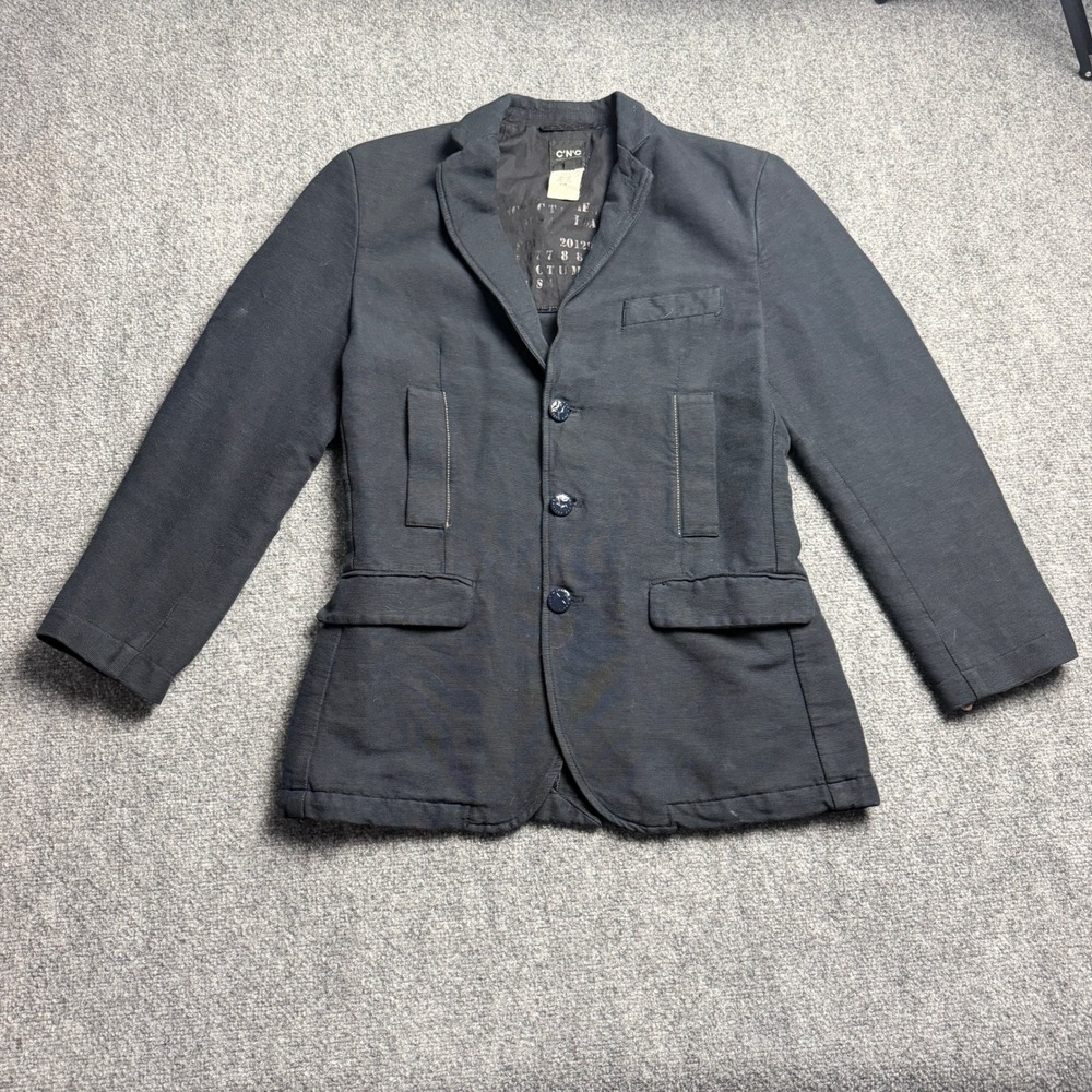 CNC Costume National Womens Black Cotton Canvas Blazer Jacket Made in Italy 48